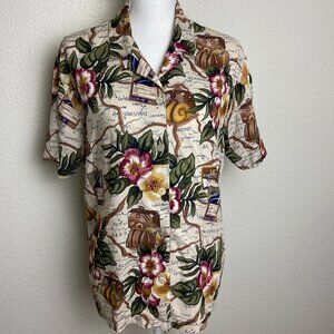 Vintage Hawaiian Shirt Amazing Print! Sz S-M